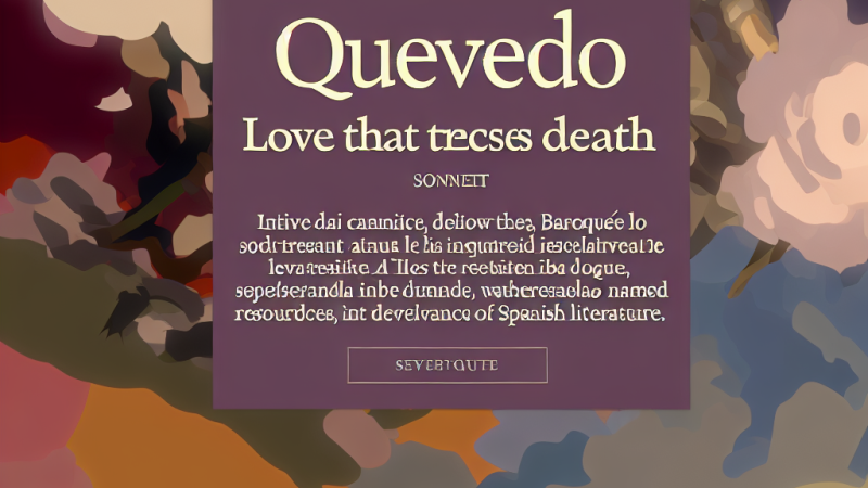 Análisis del soneto barroco 'Amor constante más allá de la muerte' de Quevedo