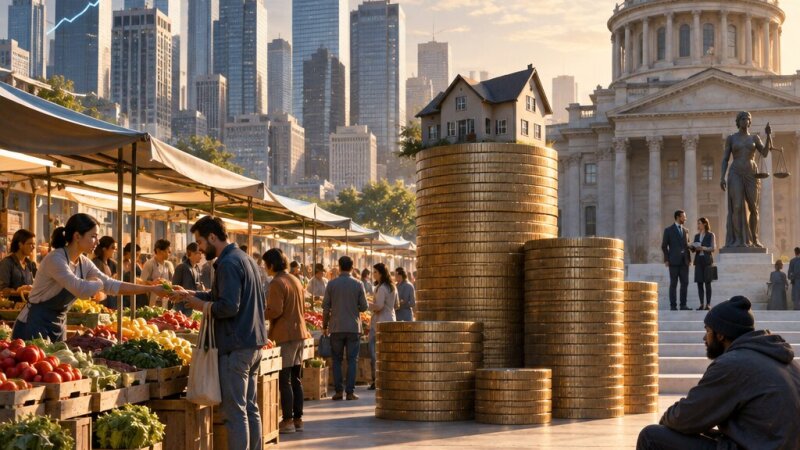 Características del capitalismo: mercado, propiedad privada y desigualdad