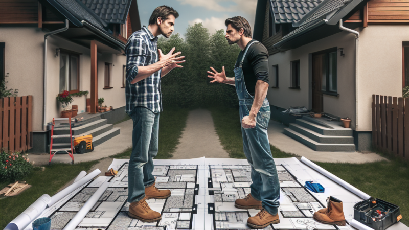 Conflicto entre vecinos: Lucas y Mateo, constructores en mala relación