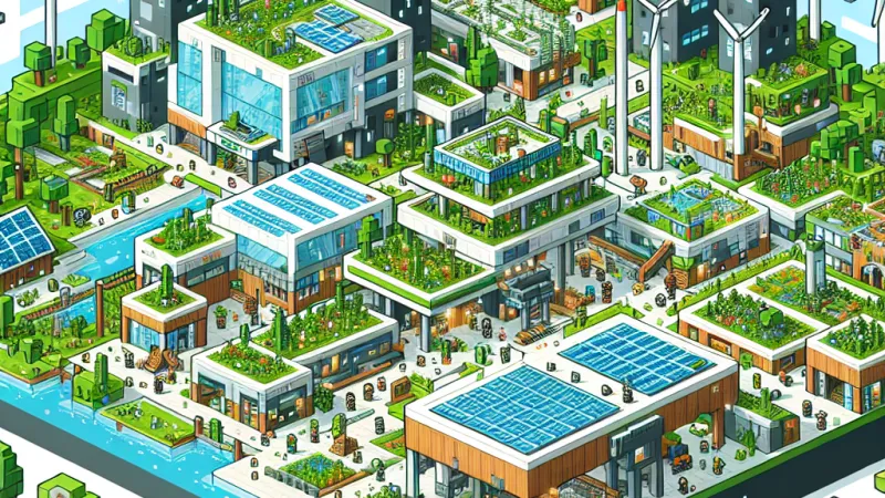 Desafíos en la construcción de una ciudad ecológica en Minecraft