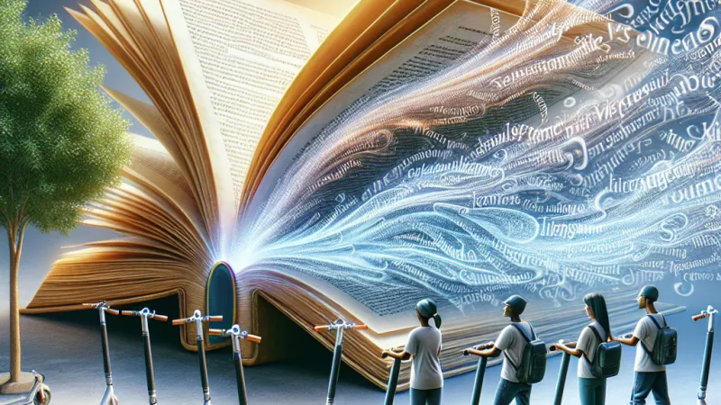 Escritura en inglés relacionada con los e-scooters