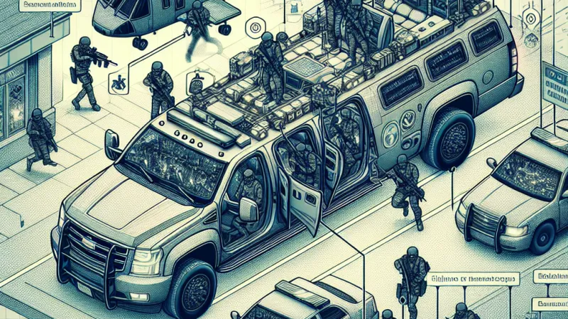 Funciones especiales del vehículo de escolta: Indicación del orden de bajada de los escoltas y posición en el coche del VIP