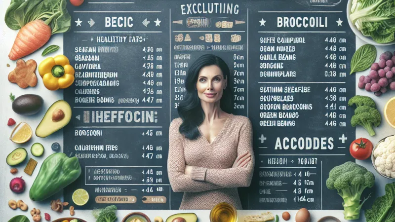 Menú de 4 semanas para una dieta cetogénica para una mujer de 44 años, 67 kg y 164 cm, sin mariscos, coliflor, brócoli, judías verdes, espinacas ni acelgas