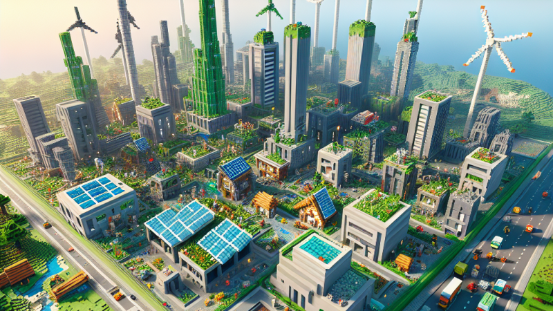 Plan de transición energética en una ciudad sostenible en Minecraft