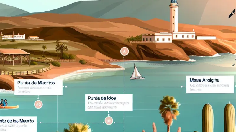 Proposta d'itinerari per a una sortida d'un dia a Carboneras, la Punta de los Muertos, el faro de la Mesa Roldán i Agua Amarga